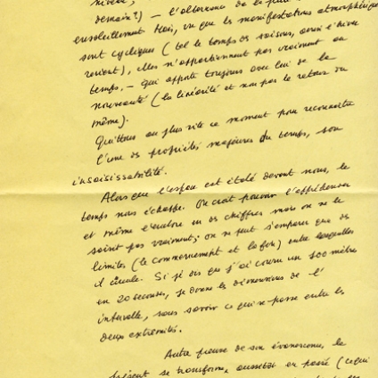 Le Temps, manuscript, page 1