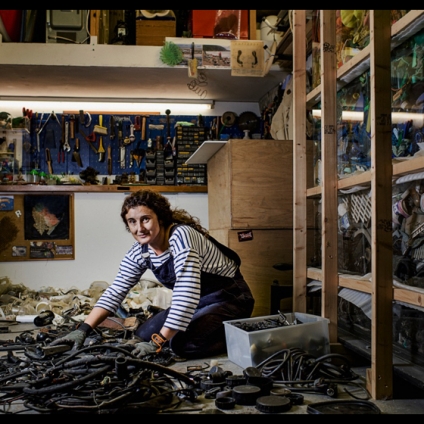 Maria Arceo in her studio