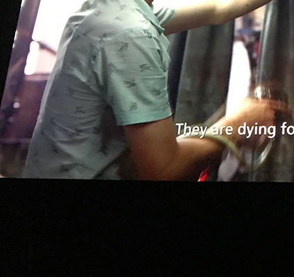 Chinese denim factory: worker spraying deadly toxins to distress and colour the fabric without mask