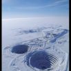 The Diavik Diamond Mine on East Island in Lac de Gras. The Arctic Circle lies 220 kilometres north of the mine