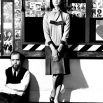 Pop artist Peter Blake with model Marie-Lise Gres at the Love Wall in his studio, London, 1961