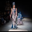 Never Alone dress on the runway, sculpture Tingri on Wheels 2014, at Anton Kern Gallery New York