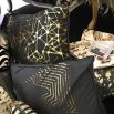 Studio 19 cushions, copper printed hemp