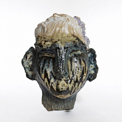 Petra Borner, Rainbowface Figurine 7a, stoneware, 2016